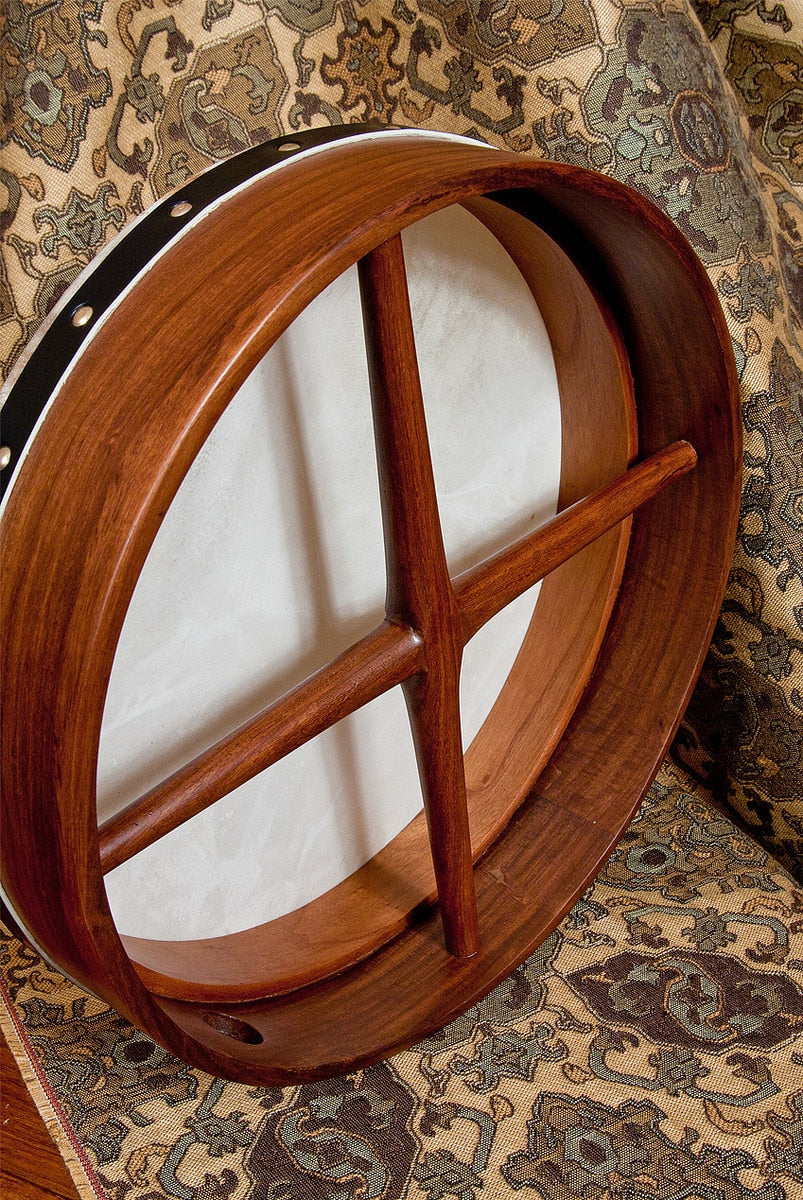 Roosebeck Bodhran, 14" x 3.5", Fixed, Rosewood, Cross
