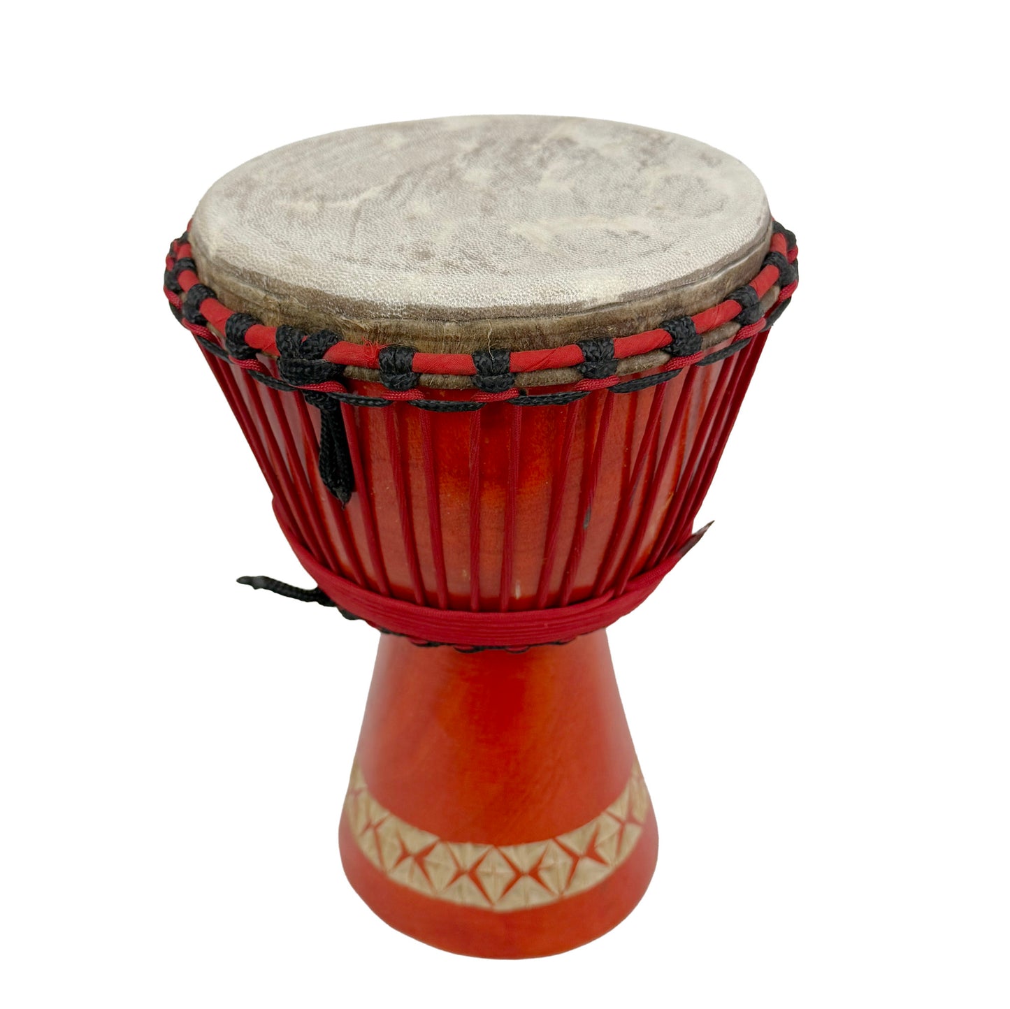 Djembe Drum, 7.5 inch head x 12.5 inches tall, Red