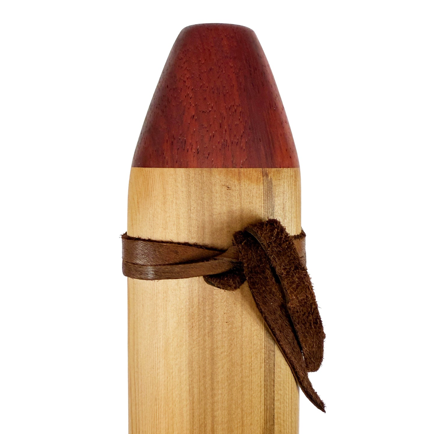 Native American Drone Flute in Low B by Nash Tavewa, Western Red Cedar with Padauk Mouthpiece
