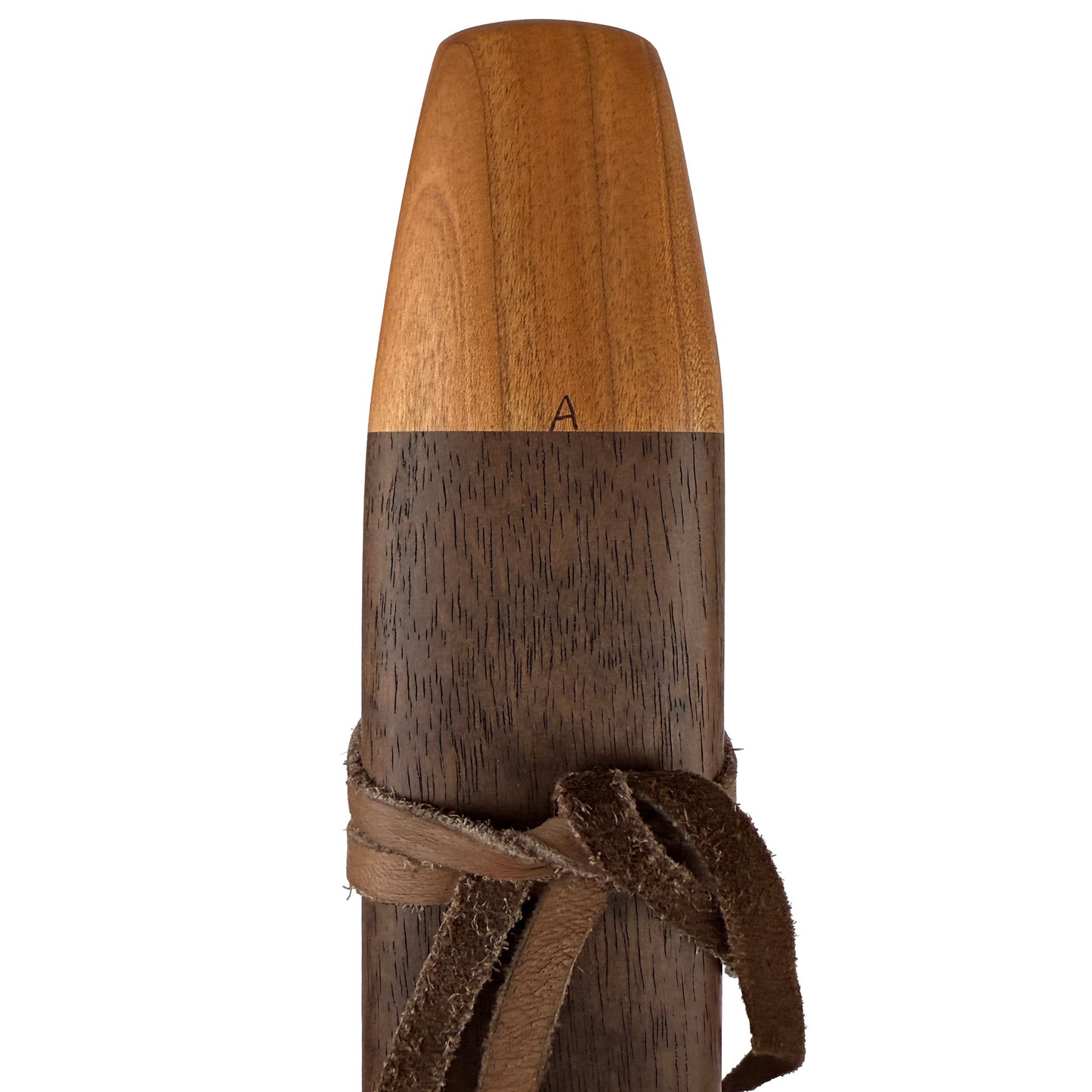 Native American Drone Flute in A minor by Nash Tavewa, Peruvian Black Walnut with Cherry Mouthpiece