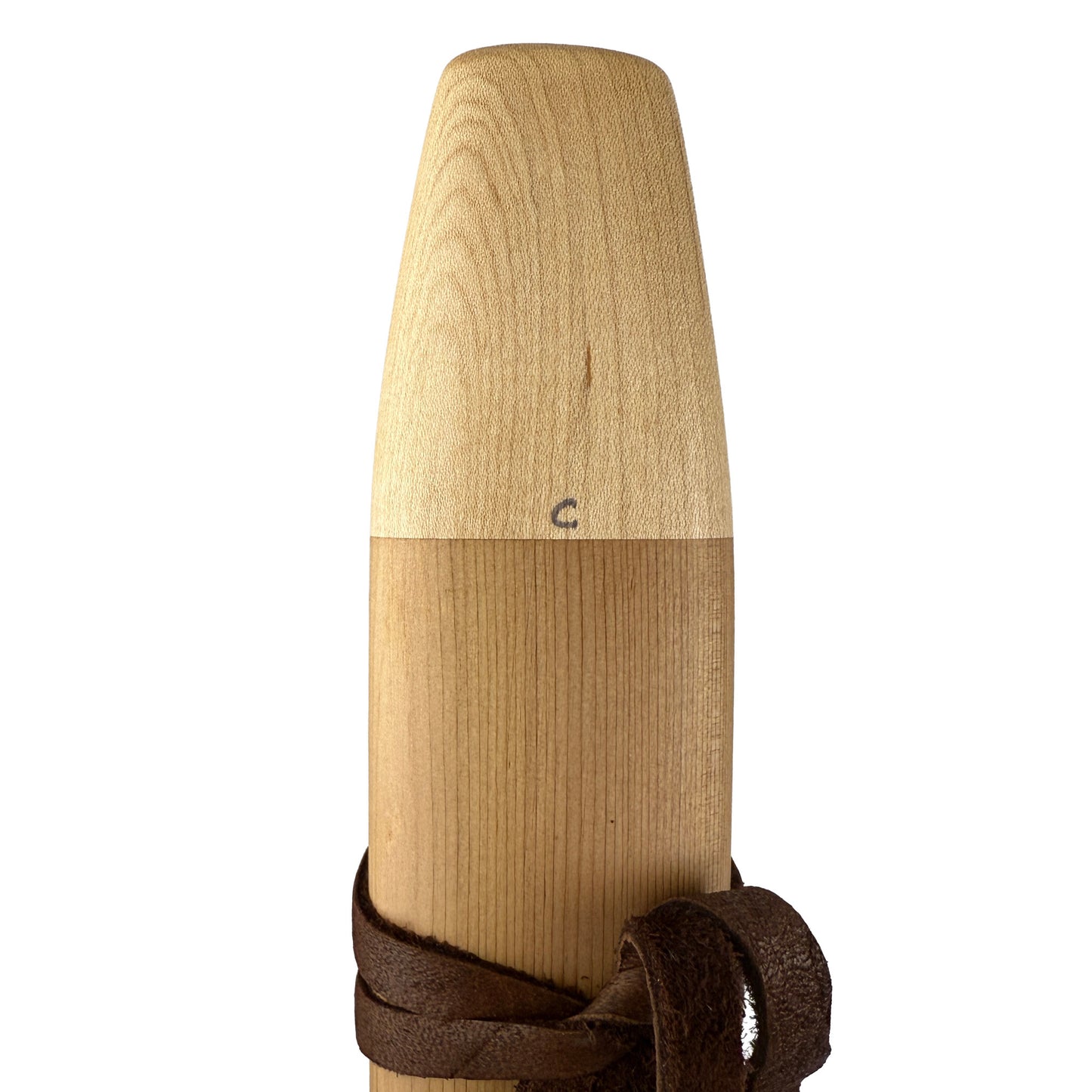 Native American Drone Flute in High C minor by Nash Tavewa, Western Red Cedar with Maple Mouthpiece