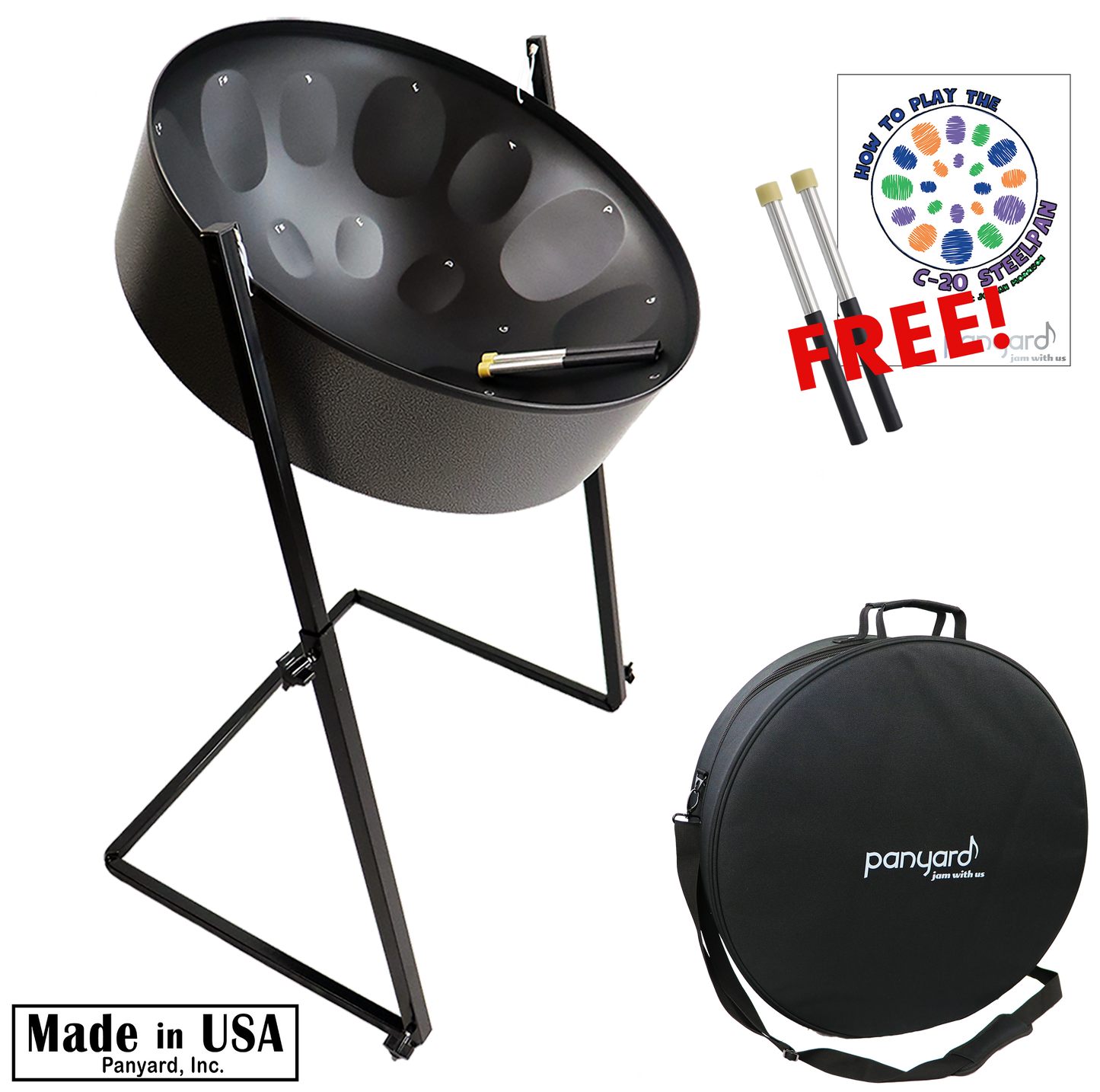 C-20 Lead Pan - PLUS Package - Pan+Stand+Case+FREE Mallets+FREE How-to-Play Book