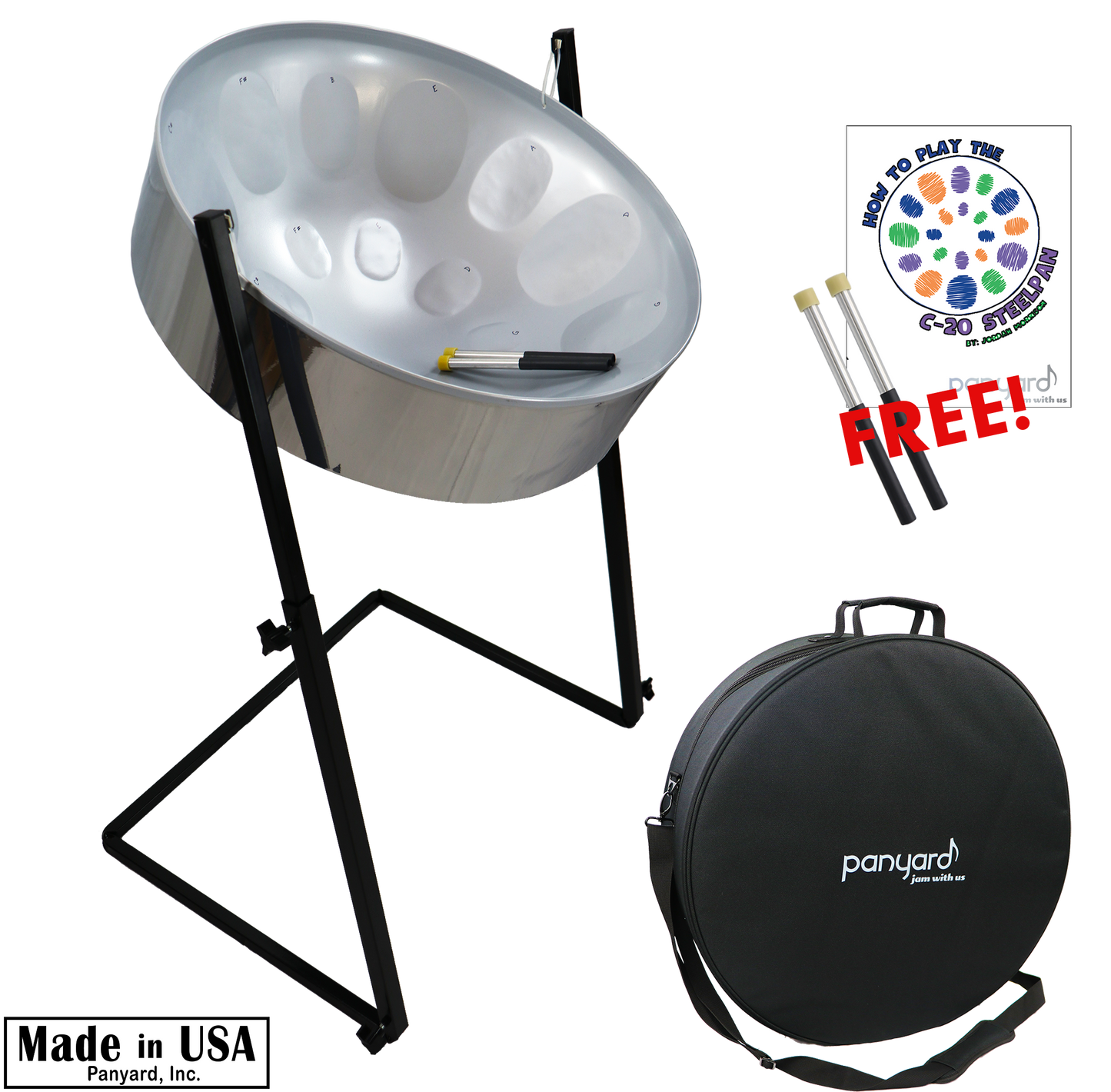 C-20 Lead Pan - PLUS Package - Pan+Stand+Case+FREE Mallets+FREE How-to-Play Book