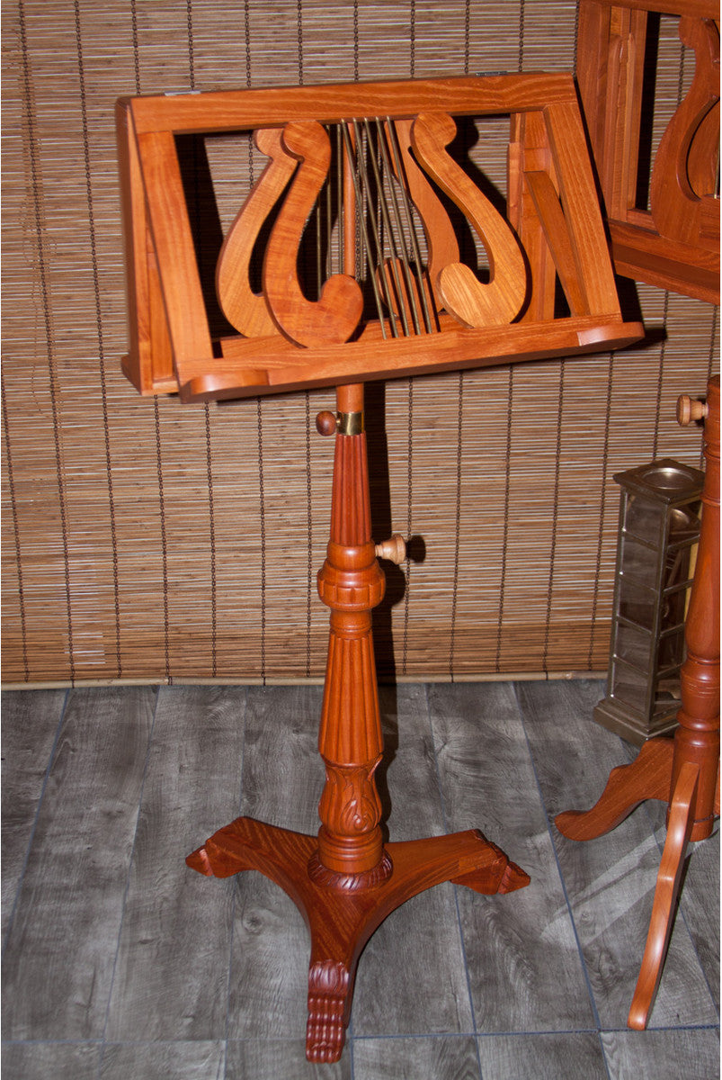 EMS Double Tray Regency Music Stand - Red Cedar Music Stands Early Music Shop