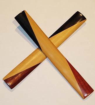 Mr Bones Musical Laminated Bones Ebony/Boxwood/Vermillion Wood Pair Bones Lark in the Morning