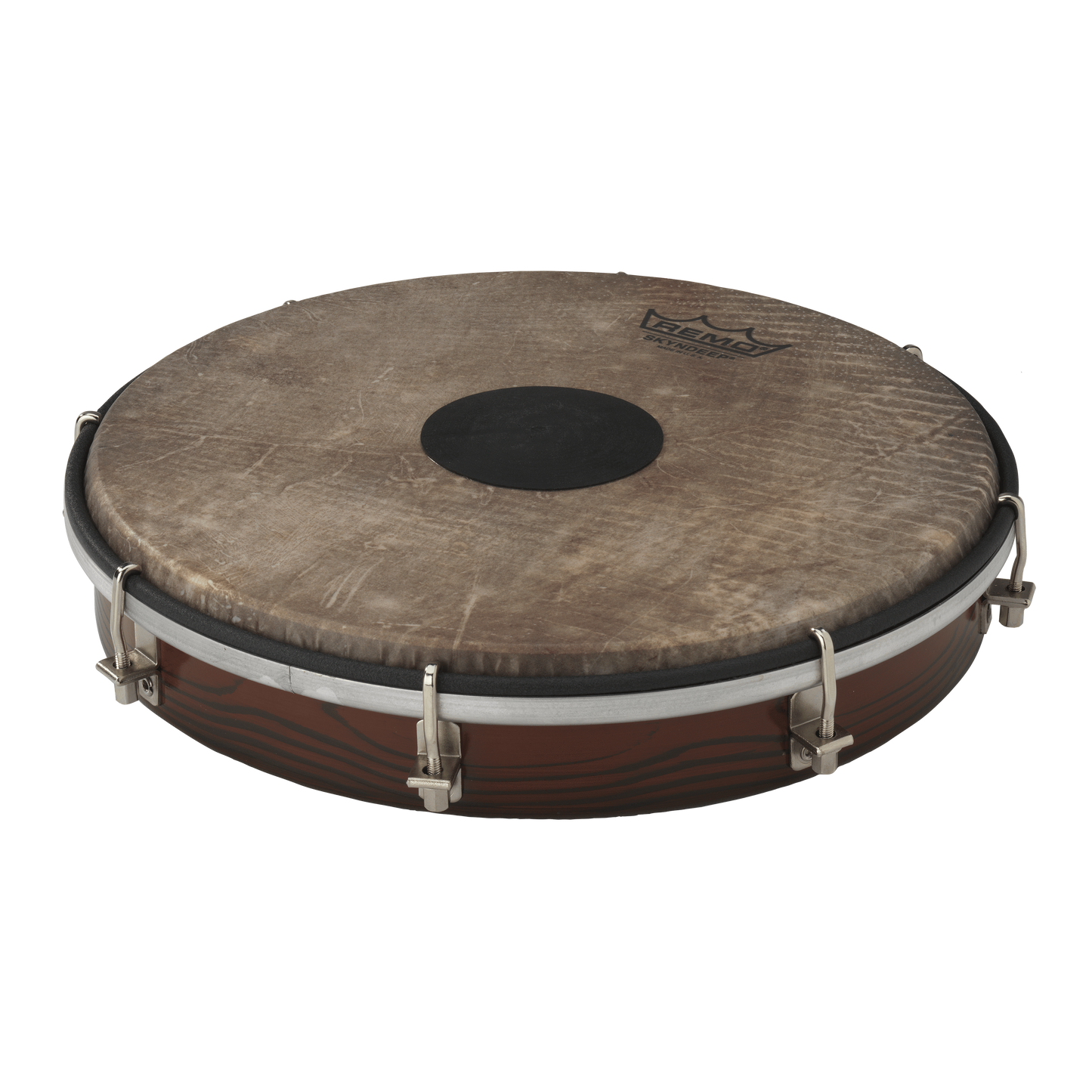 Remo Tablatone Frame Drum, Tunable, Skyndeep P3 Drumhead, 'Fish Skin' Graphic, Tablatone Dot, 10" X 2", Antique Brown And White Finish Frame Drums Remo