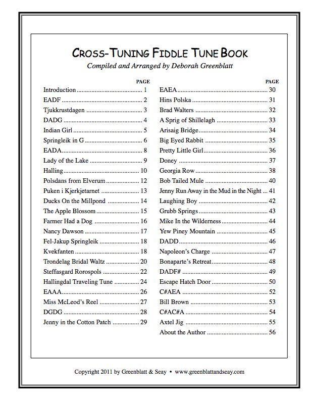Cross-Tuning Fiddle Tune Book Media Greenblatt & Seay