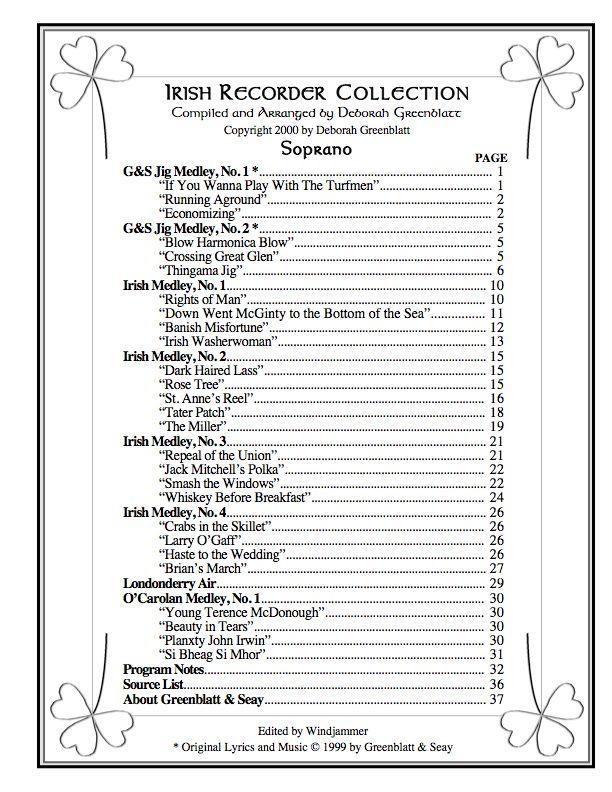 Irish Recorder Quartet Collection - Parts Media Greenblatt & Seay