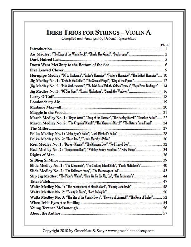 Irish Trios for Strings Violin A Media Greenblatt & Seay