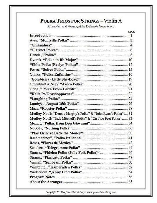 Polka Trios for Strings - Violin A Media Greenblatt & Seay
