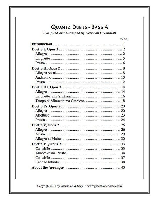 Quantz Duets - Bass A Media Greenblatt & Seay