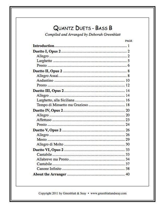 Quantz Duets - Bass B Media Greenblatt & Seay