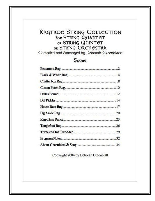 Ragtime String Collection - Score Media Greenblatt & Seay