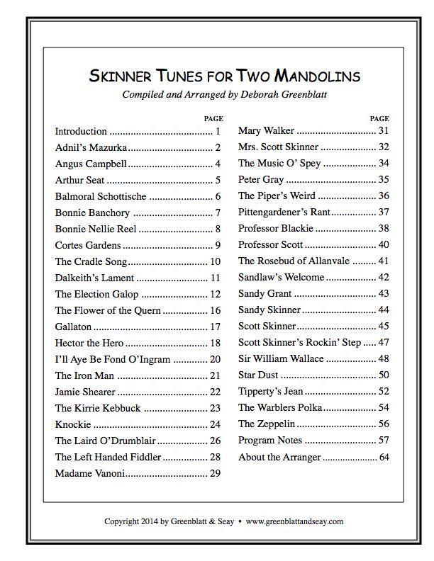 Skinner Tunes for Two Mandolins Media Greenblatt & Seay