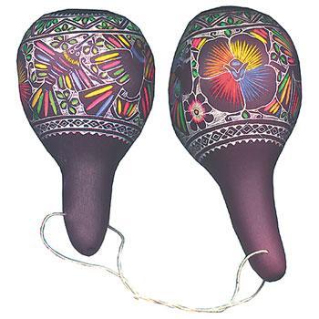 Gourd Maracas, carved, woodburned with color Shakers, Maracas & Rattles Lark in the Morning