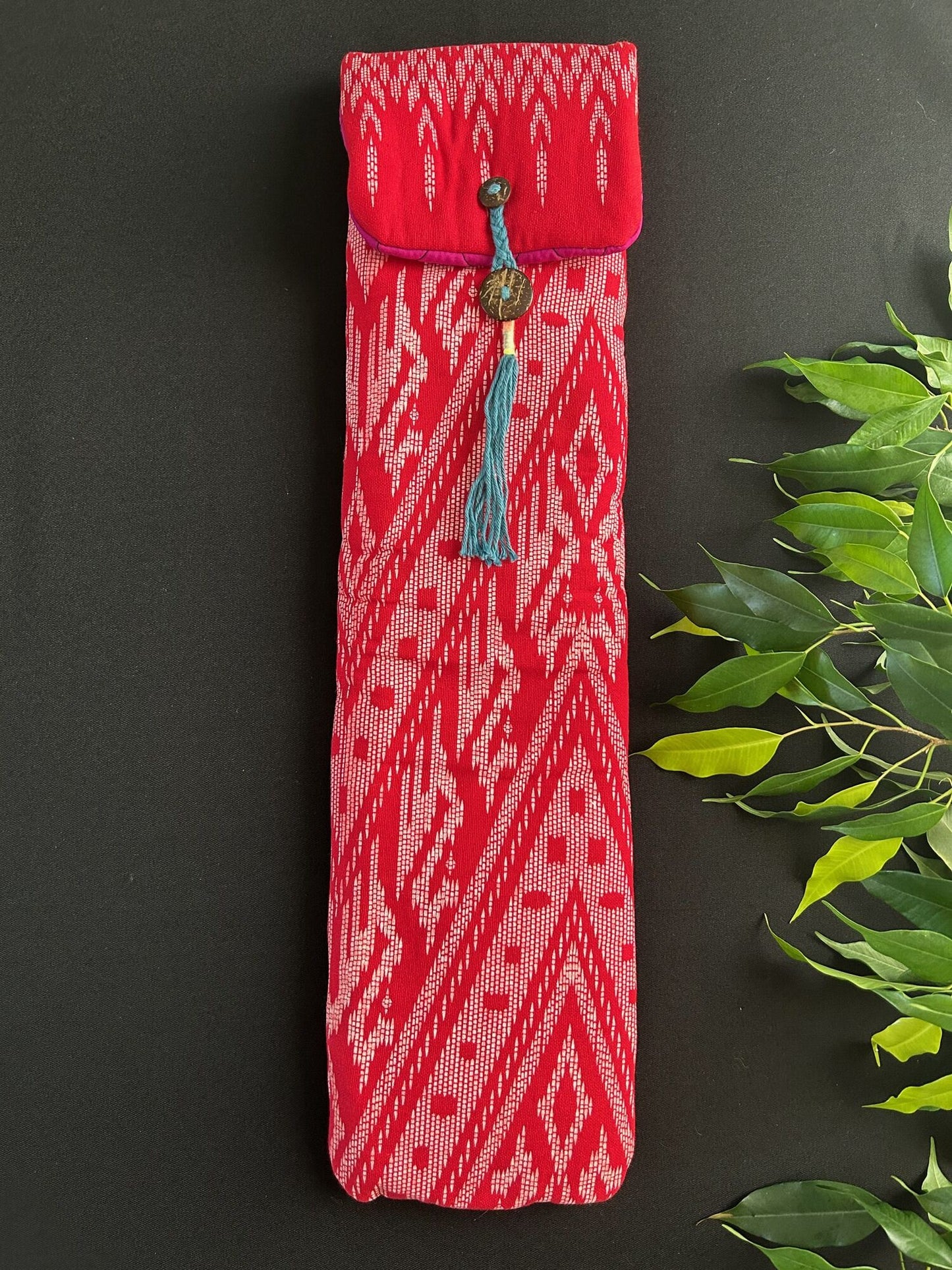 Little Fish Cotton Flute Bag - Red Reflection - Suitable for Medium Flute