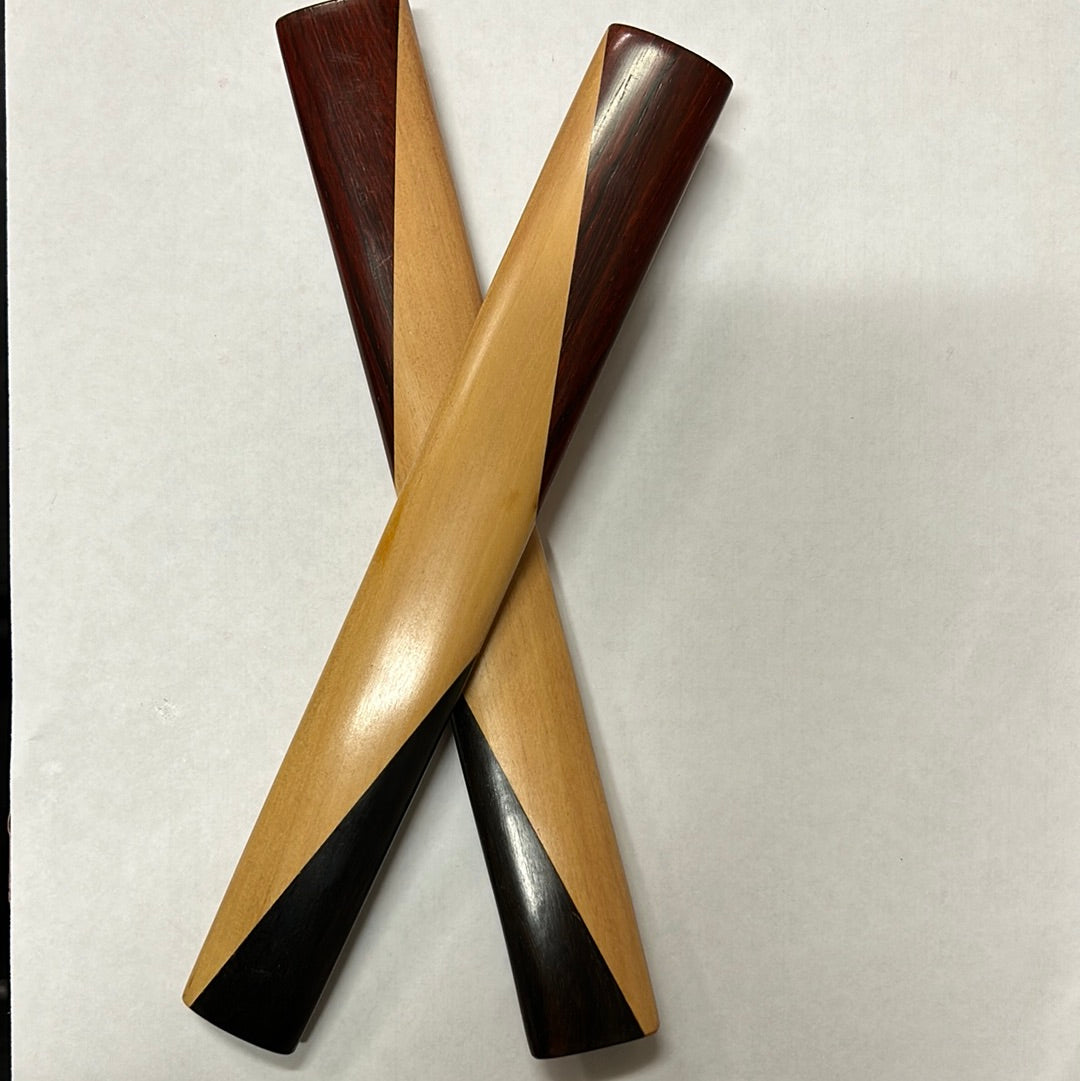 Mr Bones Musical Laminated Bones Ebony/Boxwood/Vermillion Wood Pair Bones Lark in the Morning   