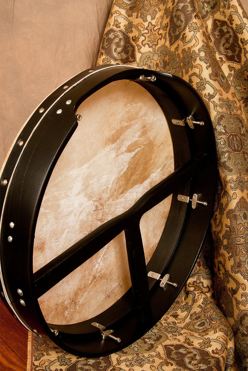 Roosebeck Bodhran, 18" x 3.5", Tune, Black, T-Bar