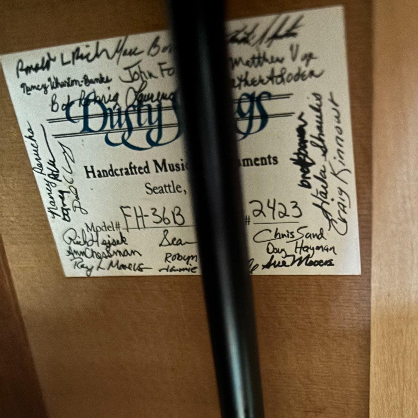 Dusty Strings FH36B Harp, pickup installed,  Pre-owned