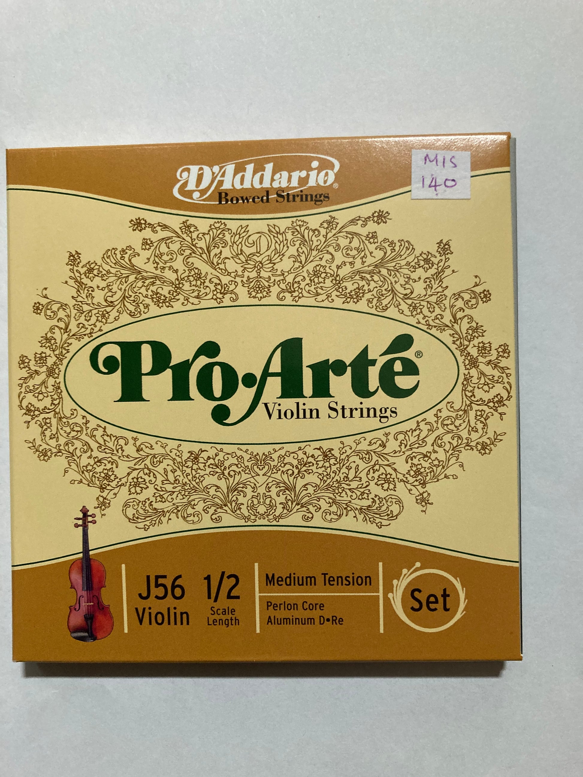 D'Addario Pro Arte Violin Strings, 1/2 size Medium Gauge Accessories_Strings D'Addario   