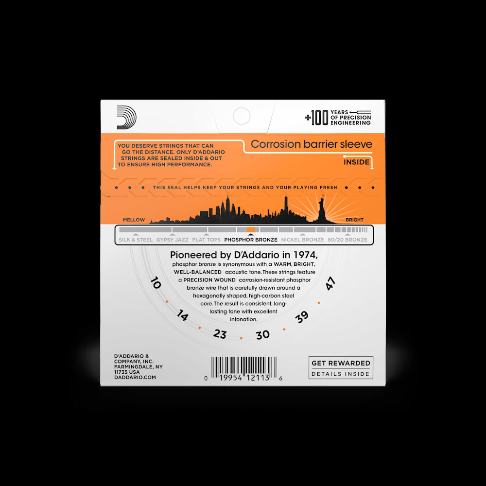 D'Addario Acoustic Guitar EX Light Phosphor Bronze Strings EJ15 Accessories_Strings D'Addario   