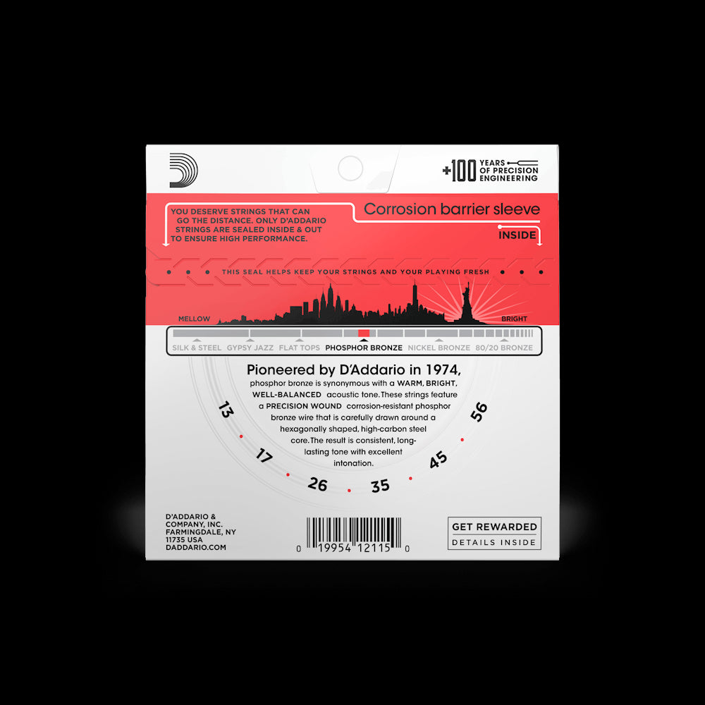 D'Addario Acoustic Guitar Phosphor Bronze Strings Medium Gauge EJ17 Accessories_Strings D'Addario   