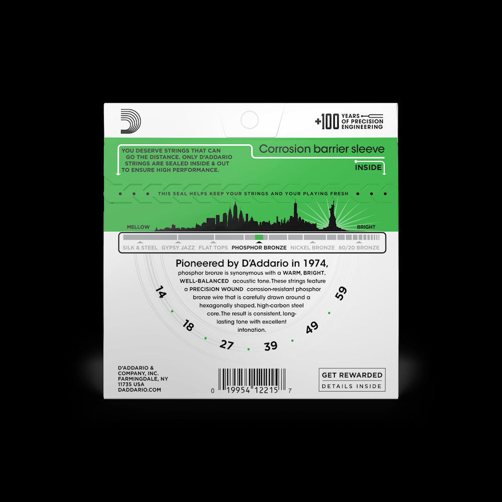 D'Addario Acoustic Guitar Phosphor Bronze Strings Heavy Gauge EJ18 Accessories_Strings D'Addario   