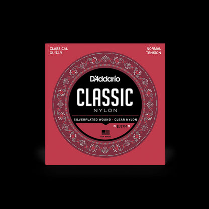 D'Addario Classical Guitar NORMAL TENSION Silver Plated Wrap, Nylon Core, Clear Student Nylon Trebles, EJ27N Accessories_Strings D'Addario   