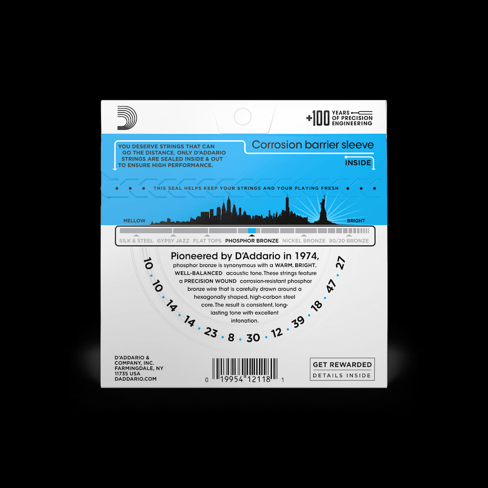 D'Addario Acoustic Guitar 12 String Light Phosphor Bronze Strings EJ38 Accessories_Strings D'Addario   