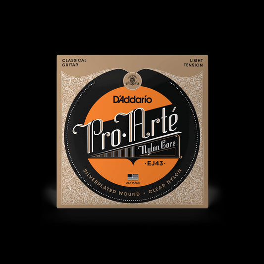 D'Addario Classical Guitar LIGHT TENSION Silver Plated Wrap, Nylon Core, Clear Nylon Trebles, EJ43 Accessories_Strings D'Addario   