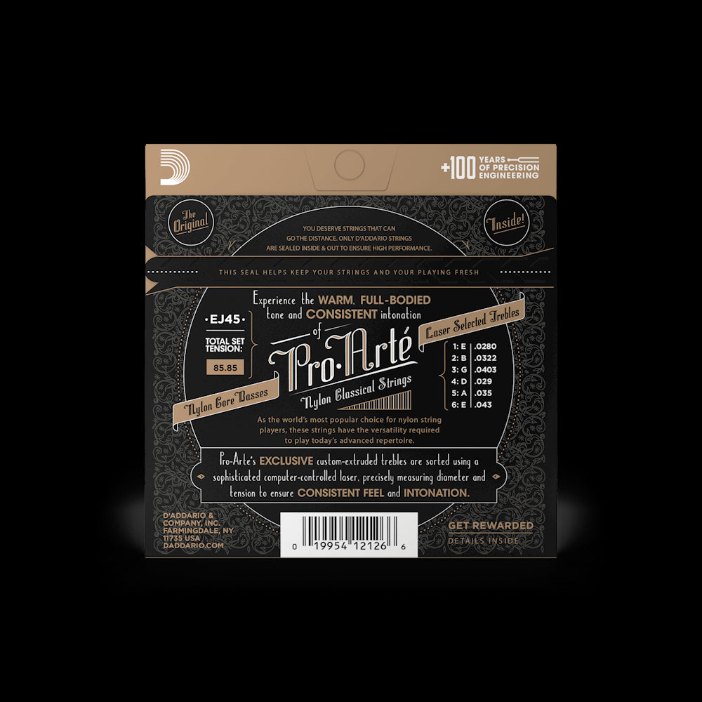 D'Addario Pro-Arté Nylon, Normal Tension Classic Guitar Strings EJ45 Accessories_Strings D'Addario   