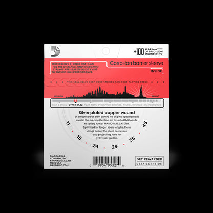 D'Addario Gypsy Jazz Guitar Medium Silver Wound Strings EJ83M Accessories_Strings D'Addario   