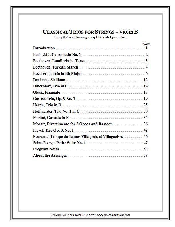 Classical Trios for Strings Violin B Media Greenblatt & Seay   