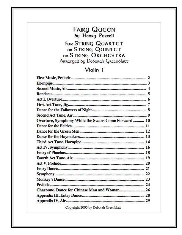 Fairy Queen by Henry Purcell - Parts Media Greenblatt & Seay   