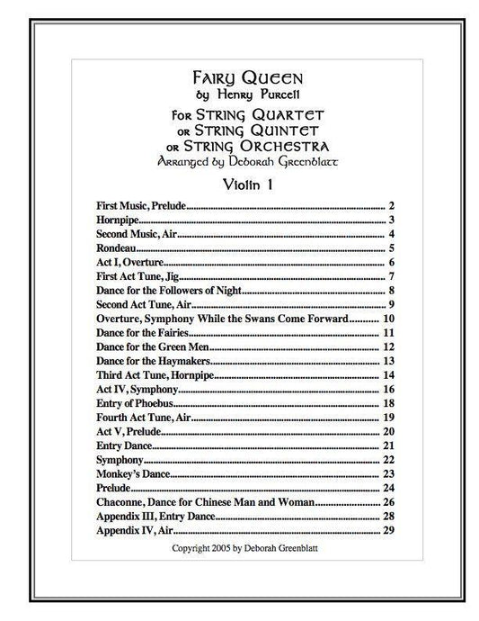 Fairy Queen by Henry Purcell - Parts Media Greenblatt & Seay   