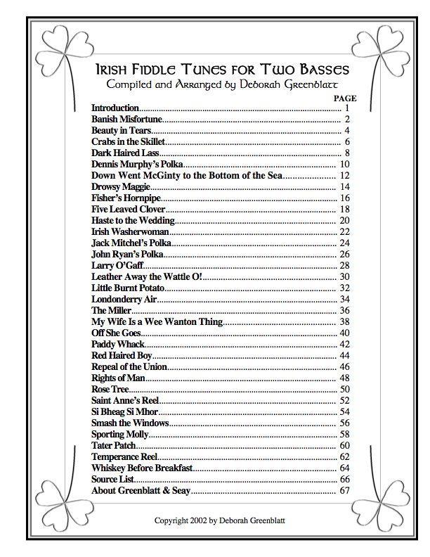 Irish Fiddle Tunes for Two Basses Media Greenblatt & Seay   