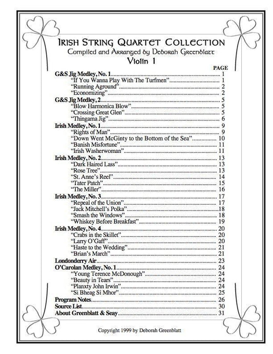 Irish String Quartet Collection - Parts Media Greenblatt & Seay   