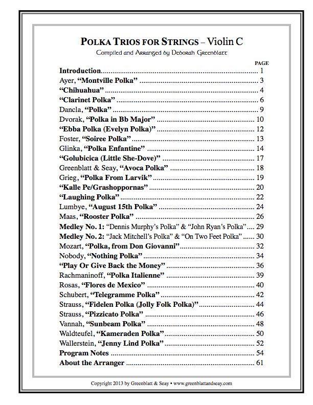 Polka Trios for Strings - Violin C Media Greenblatt & Seay   