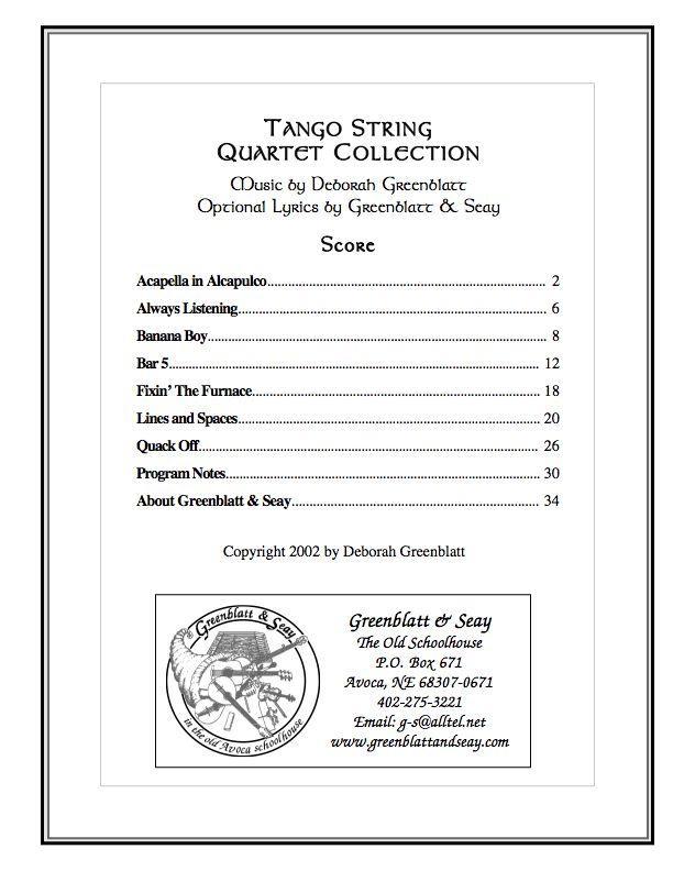 Tango String Quartet Collection - Score Media Greenblatt & Seay   